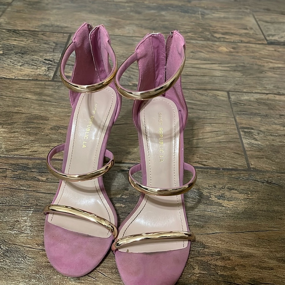 Pink and gold heels